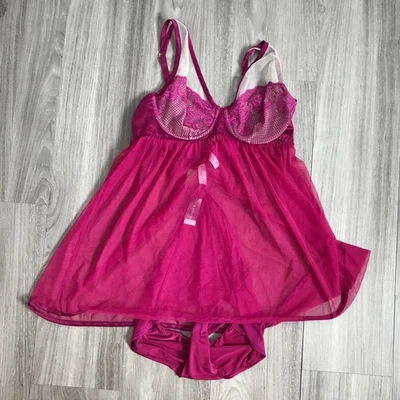 CACIQUE Conjunto de lencería y panty para dormir Babydoll Teddy 14/16 para mujer en NUEVO Foto 1 de 4