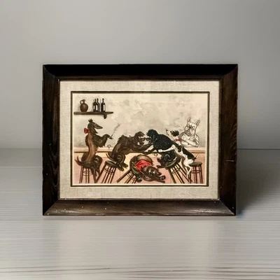 Grabado firmado MCM Boris O’Klein “Dispute au Bar” Foto 1 de 4