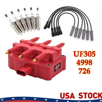 Para Dodge Grand Caravan 2001-2007 3.3 3.8 6 bujías + 6 cables + bobina de encendido Foto 1 de 4