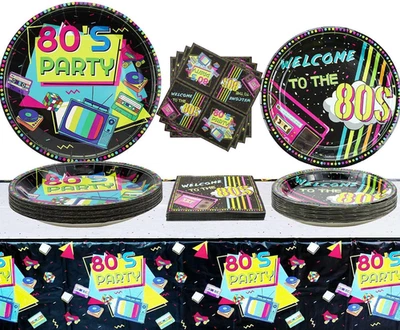 Товары для вечеринок 80-х — 61 шт. набор тарелок салфеток скатертей 80-х годов для спины к... - Изображение 1 из 4
