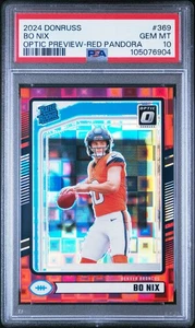 Pandora Panini Donruss Optic Prev-Red #369 Bo Nix PSA 10 2024 - Imagen 1 de 2