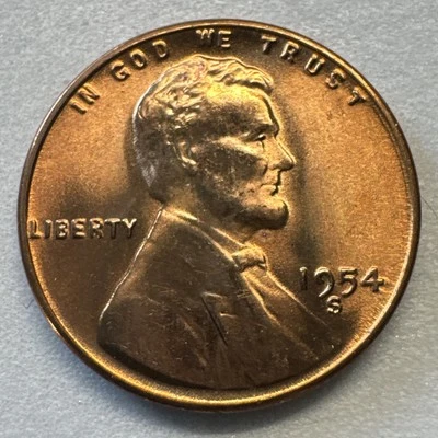 1954 S Lincoln Wheat Cent Gem BU Uncirculated Penny RD Coin From Bank Roll - Image 1 of 2