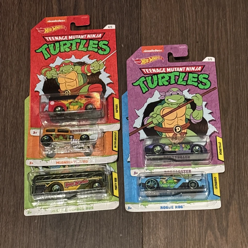 Hot Wheels 2018 Teenage Mutant Ninja Turtles Nickelodeon *Juego completo de 5* Foto 1 de 4