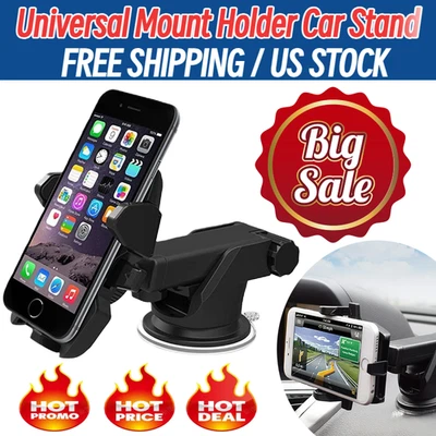 /360° Universal Mount Holder Car Stand Windshield For Mobile Cell Phone GPS⭐ - Image 1 of 4