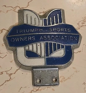 VINTAGE TRIUMPH SPORTS OWNERS ASSOCIATION CAR BADGE~ J FRAY - Picture 1 of 7