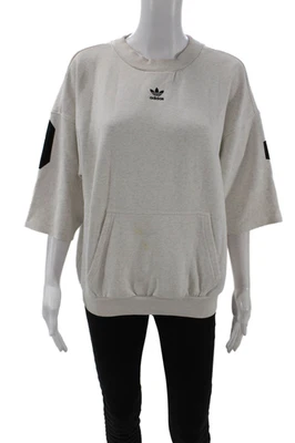 Adidas Mujeres Pullover Sudaderas Beige Gráfico Manga 3/4 Años 90 Talla S Foto 1 de 4