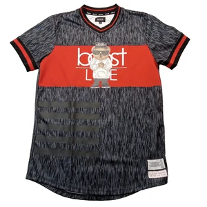 Camisa RISE AS 1NE L Para hombres Gángster Oso Gris Manga Corta Matón Ropa de Calle - Imagen 1 de 7