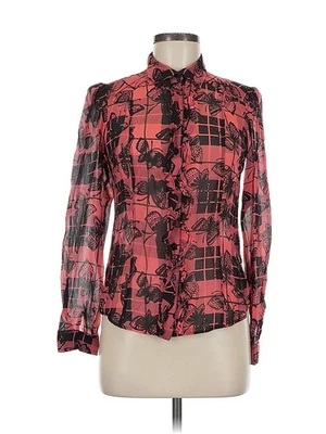 Top de seda rojo manga larga Nieves Lavi para mujer M Foto 1 de 4