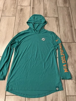 Nike Miami Dolphins Sudadera con Capucha Pullover Manga Larga Camisa Hombre Grande Jugador Emitido Foto 1 de 4