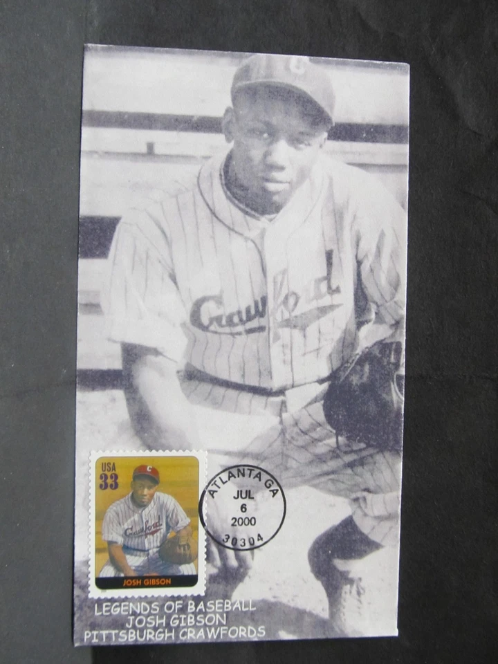 JOSH GIBSON LEYENDAS DEL BÉISBOL PRIMER DÍA CUBIERTA sello caché CUBIERTA COMPLETA Foto 1 de 1