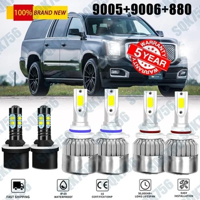Lâmpadas de neblina Hi-Lo para GMC Yukon XL 2000-2006 6X combo 6000K farol de LED - Imagem 1 de 4