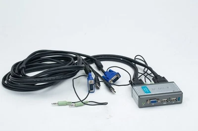 D-Link KVM-221 2-Port USB KVM Switch with Audio Support And Cables - Image 1 of 4