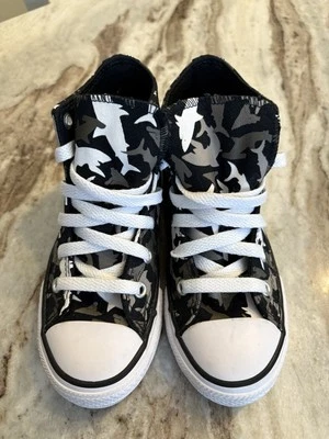 Converse акула печати высоты верхний туфли молодежи 11 - Изображение 1 из 4