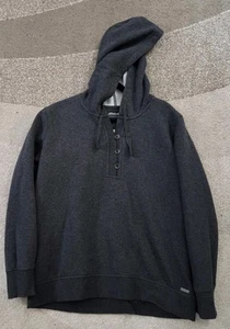 Eddie Bauer Women's Gray 1/4 Button Gray Hoodie Sweatshirt Size Large Outdoor - Picture 1 of 4