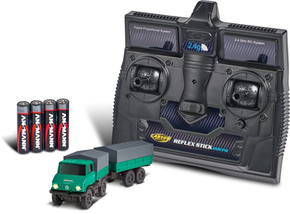 Carson RC Mercedes-Benz Unimog U406 Forst 1:87 RTR – Ideal H0 Modelleisenbahn - Bild 1 von 4