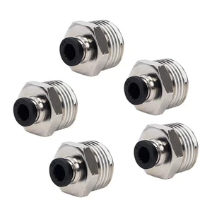 5 Pcs, Pneumatic 6mm OD Tube x 1/2" NPT Male Connector Push to Connect Fitting - Picture 1 of 9