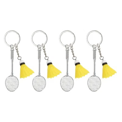 4Pcs бадминтон брелок, бадминтон любитель Sports брелок подвеска, желтый - Изображение 1 из 4