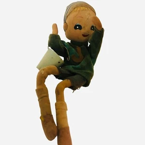 Vintage Cloth Bendable Doll Jack with Pail 8.5" Nursery Rhyme Estate Sale Find - Picture 1 of 4