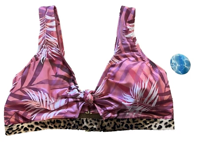 Decree Swim Top Bikini Mujer Talla 0X Rosa Floral y Leopardo ¡Nuevo con etiquetas! Foto 1 de 3