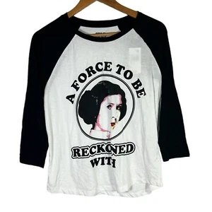 Star Wars Juniors' Princess Leia Graphic T-Shirt White And Black Size Small - Picture 1 of 4