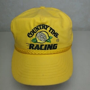 Vintage NASCAR Hat Country Time Racing Lemonade Yellow SnapBack K Products  - Picture 1 of 7