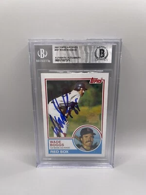 Wade Boggs Signed 2001 Topps Archives #307 Card Beckett Auto Red Sox - Image 1 of 2