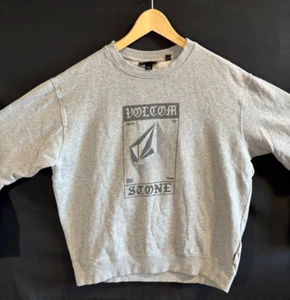 Volcom Stone Crewneck Sweatshirt Large Grey Skateboarding Pullover Y2K Vintage - Picture 1 of 7