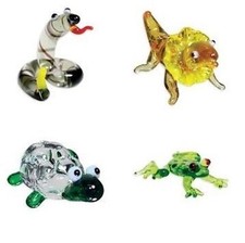 Looking Glass Torch Figurines - Set of 4 Reptile Sculptures