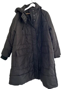 City chic BLACK evans Coat jacket size 26 28 light zip hood Long Line - Bild 1 von 9