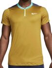 Nike Slim Fit Gold Court Advantage 1/4 Zip Tennis Polo Shirt Men Sz L Dd8321-716