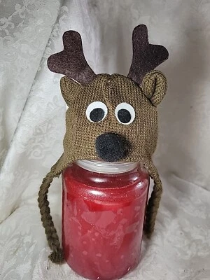 Sombrero tejido Yankee Candle Reindeer para frascos grandes - Nuevo con etiquetas Foto 1 de 4