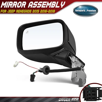 Espejo retrovisor eléctrico izquierdo plegable manual térmico con punto ciego para Jeep Renegade BU BV 15-18 Foto 1 de 4