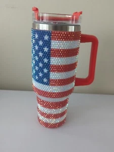 USA Rhinestone Glamorous 40 Oz Tumbler. - Picture 1 of 7