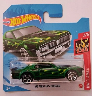 ´68 MERCURY COUGAR. Green. Hot Wheels 2021. HW Flames 2/5. Mattel. New - Imagen 1 de 2