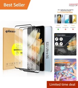 Curved Edge HD Tempered Glass Screen Protectors for Samsung Galaxy S21 Ultra - Picture 1 of 9
