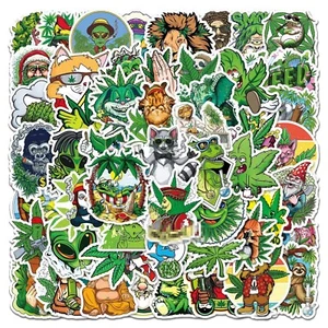 ⭐ 100 Stück - Kiffer - Skater / 420 / Pot Smoker / Weed Stickerbomb Aufkleber - Picture 1 of 6