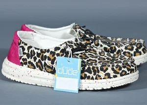 HEY DUDE WENDY YOUTH CAT CHEETAH Lightweigth Slip-On GIRLS Shoe Sz Y6,L7 - Picture 1 of 3