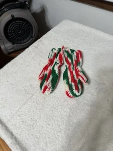 Handmade Crochet Children’s Mittens 8” Long Warm Christmas Snow Fun - Picture 1 of 4