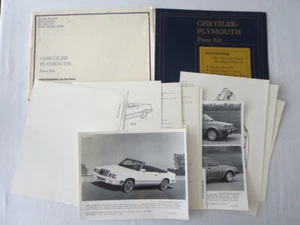 1982 Chrysler Plymouth Press Kit Convertible Town & Country Champ  - Picture 1 of 7