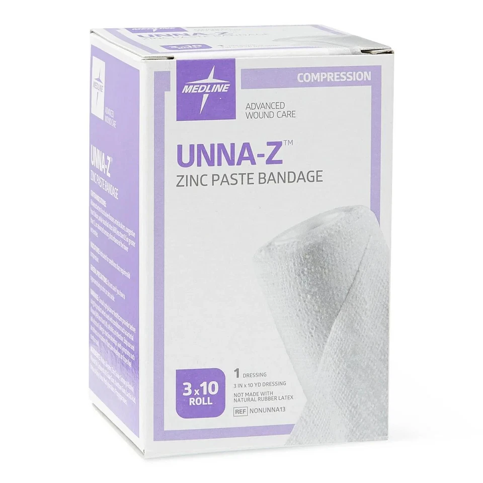 *4 Packs* Medline UNNA-Z Stretch Zinc Paste Bandage 3 in x 10 yd Roll - 10/2027 - Image 1 of 1