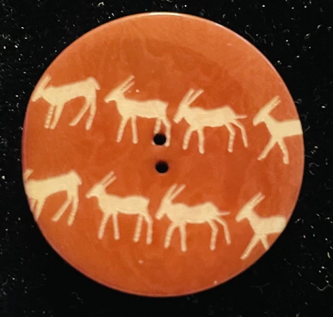 Ex Rare Antique French ANTELOPES LUCITE haute couture Button, Ca.,1920s/1930s Cover