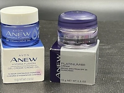 Nuevo Avon Anew Platinum Cream y Avon Hydra Fusion Gel Crema ambos 0,50 OZ Foto 1 de 4