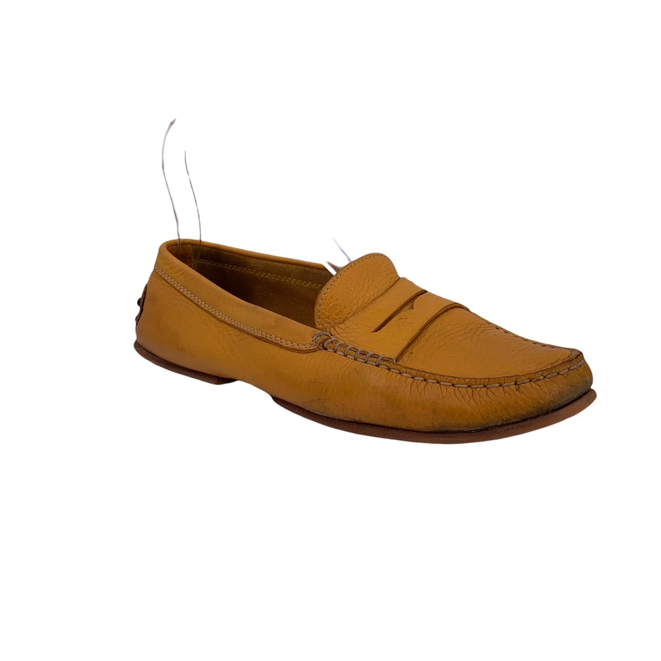 Mocasines de conducción Tods de cuero granulado amarillo talla 38 centavo mocasines Foto 1 de 4