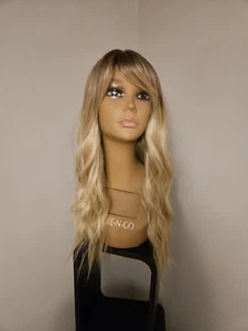 NEW MIXED BLONDE WAVY BANGS GOLDEN BLONDE WIG LONG & WAVY - Picture 1 of 7