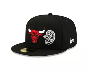 Cappello Chicago Bulls New Era Paisley Patchwork Sottovisore 59FIFTY Fitted - Nero - Foto 1 di 7