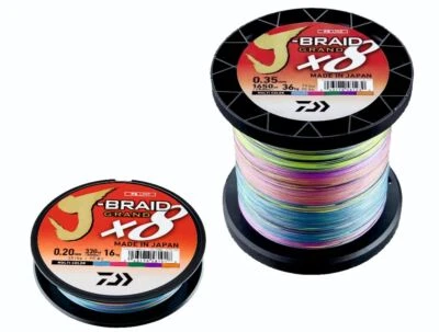 (0,09€/m) Daiwa J-Braid Grand X8 multicolor geflochten Angelschnur 150m-1500m - Bild 1 von 2