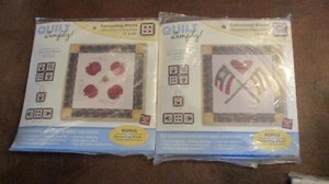 Two Quilt Simply Connecting Blocks Kit Seasonal Collection Pumpkins Flags 16x16 - Picture 1 of 7