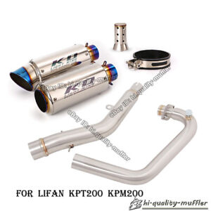 Front Exhaust Link Pipe Muffler Tips Escape For LIFAN KPT 200 KPM 200 2021~2023