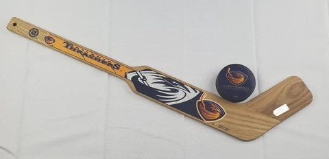ATLANTA THRASHERS NHL HOCKEY MINI HOCKEY STICK 20" LONG WOOD plus Puck Cover