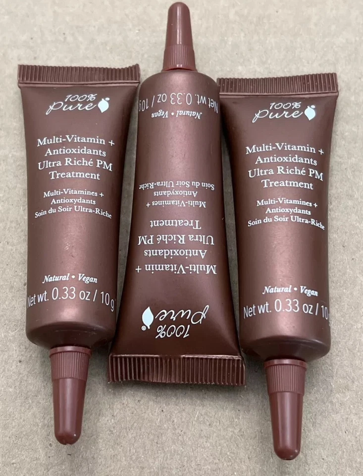 Tratamiento facial 100 % puro multivitamínico antioxidante ultra rico .33 oz 3 piezas Foto 1 de 1
